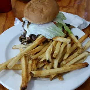 Mushroom Swiss Cheese Burger