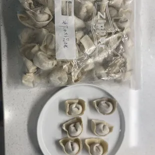 Frozen pork and shrimp wontons