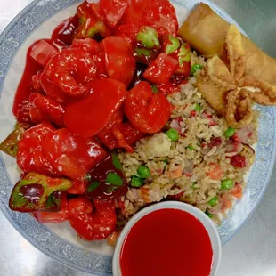 Lunch sweet and sour shrimp