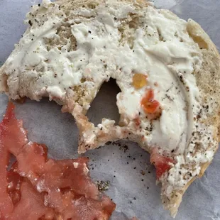 Cream cheese bagel asked for extra cream and paid for it, Really!!!!!