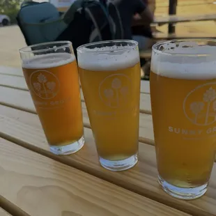 Trio of core beers. IPA, blonde, Pale Ale