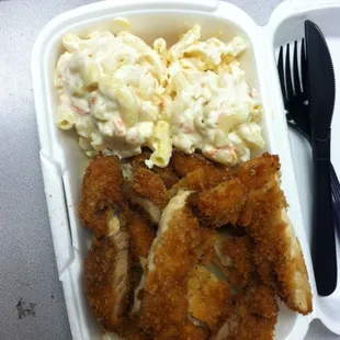 Chicken Katsu Mini Meal $5.25 (with double mac salad and veggies)