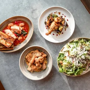 Big salads and shareable plates for the table