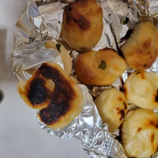 Burnt garlic knots. I understand they baked in an over, but to totally burn a bottom &amp; singe 3 is not great.