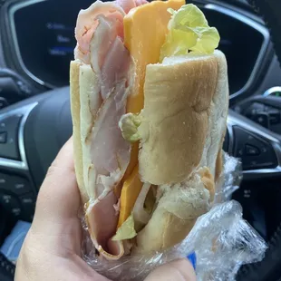 Ham and cheddar sub.