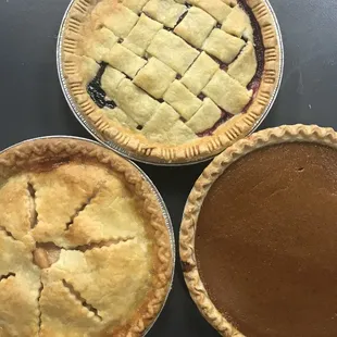 New 10" pies available in store, Very Berry, Apple, Pumpkin and Pecan.