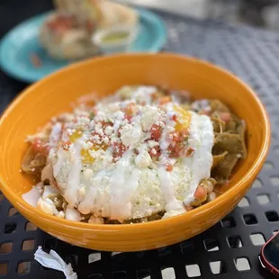 a bowl of food on a table