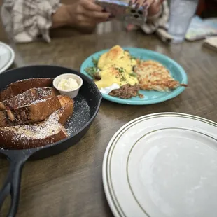 Short Rib Benedict and French Toast