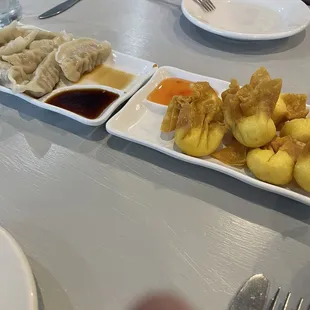 Steamed Dumplings and Crab Rangoon