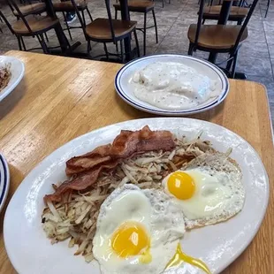 2 views of breakfast