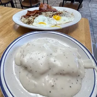 2 views of breakfast