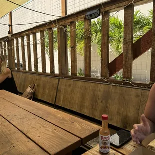 Outside covered seating