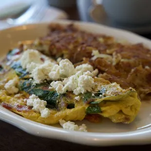 Popeye Omelet | Spinach, Bacon, Feta, Campari Tomato