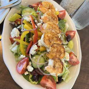 Greek salad with shrimp!