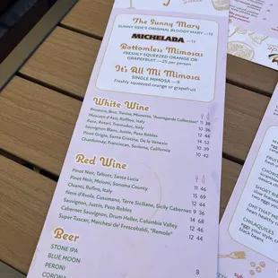 menu