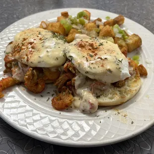 Crawfish Eggs Benedict