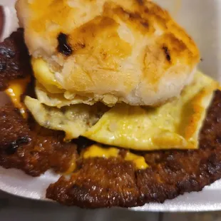 Hot sausage biscuit