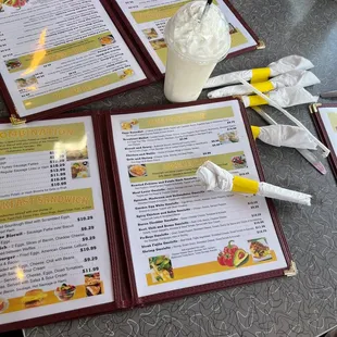 Menu, Banana shake,
