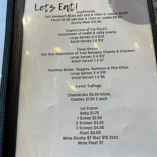menu