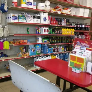 Items for your car, located on East wall.
