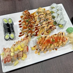 a plate of sushi