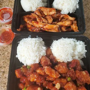 Spicy teriyaki and General Tso&apos;s