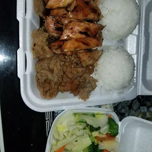 Teriyaki and beef combo