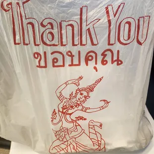 A Thai to-go bag. Thought that was cute and funny