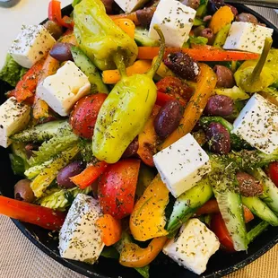 Best Greek salad, EVER. Super fresh ingredients and I mean super fresh! HUGE plate too this could be an entree!