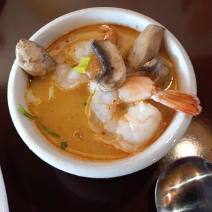 We shared a large bowl of Tom Kha with Shrimp $13.99 - above is my cup