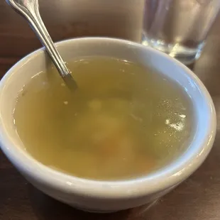 Complimentary vegetable soup.