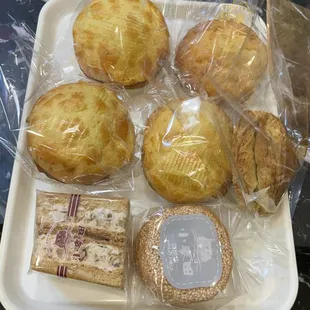 Pineapple Buns, Napoleon, Sesame Cookies