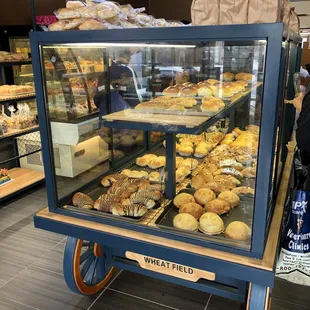 What a cute wagon cart display!