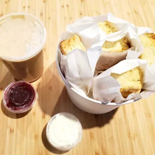 Bucket of biscuits with gravy! Definitely felt like homemade happiness!