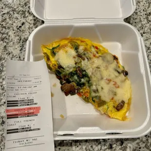 Garden Omelet missing home fries