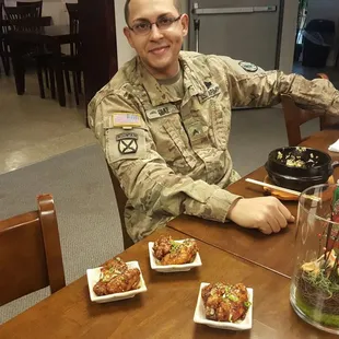 Wings for us to try compliments from the chef