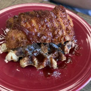 Nashville Hot Chicken Waffle, very tasty