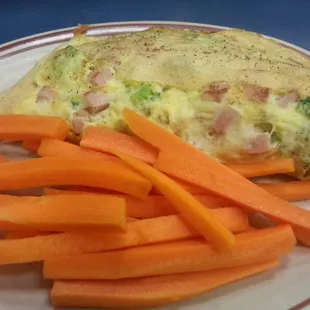 My husband ordered the ham,  broccoli and cheese omelette with carrot sticks.  Also amazing.