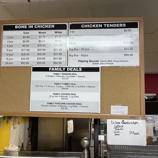 The menu