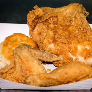 Fried Chicken with a Biscuit