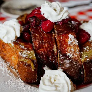 French Toast with Strawberries Whipped Cream*