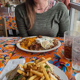 She is intimidated......  I think she's just goofing