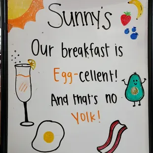 a sign for breakfast