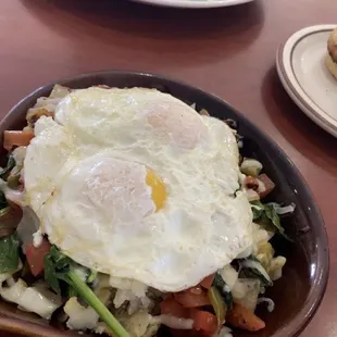 Farmers Skillet with Toasted English Muffin