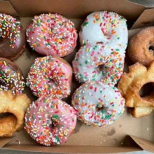 Delicious fresh doughnuts.