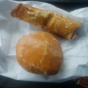 two doughnuts on a piece of paper