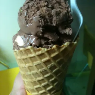 $1.84 for this waffle cone full of Rocky Road?? Come to mama!!