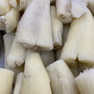 a pile of peeled bananas