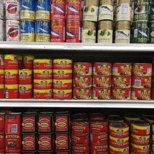 Lots of imported fish and corned beef