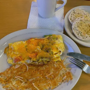 Vegetable Omelet with English muffins